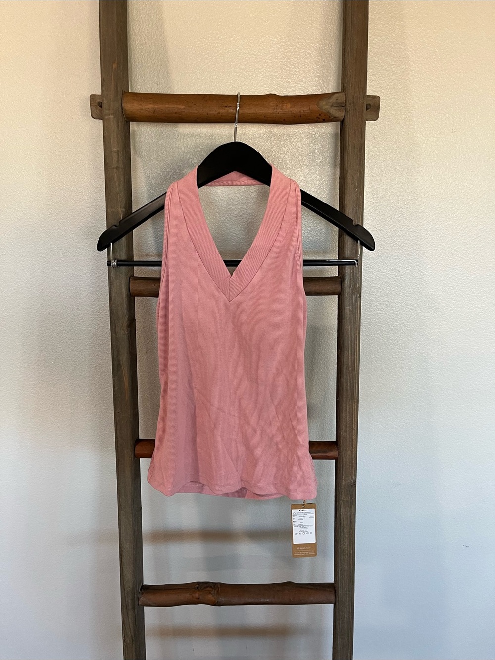 Pink V-neck Backless Halter
